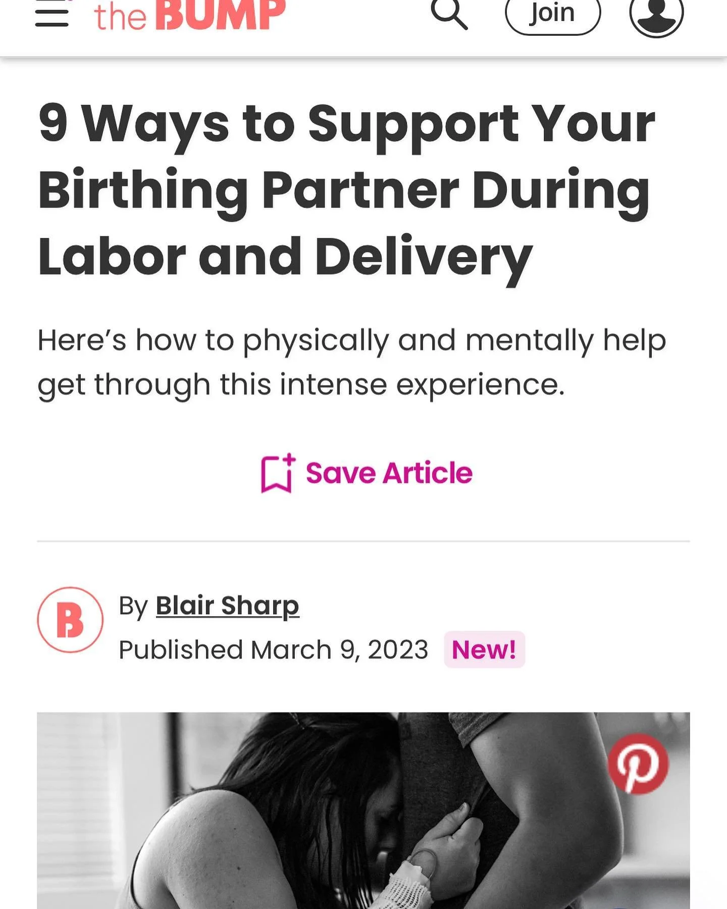 I was interviewed by @thebump! (@sobrietyactivist thank you so much for the opportunity!) It&rsquo;s a great article about how to be a support person in labor! Link in bio!! #childbirth #childbirtheducation #pregnancy #birthsupport #birthdoula #richm
