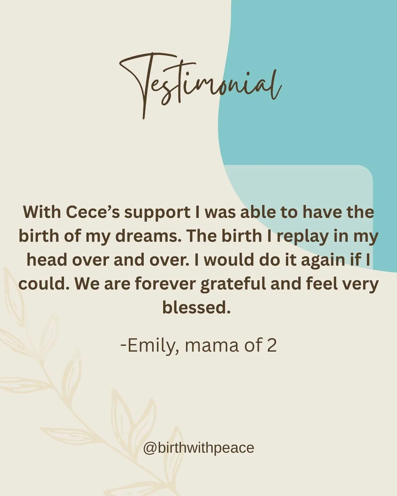 This client came to me by way of a referral from a former client x2 (and former student!!). After a tough first birth where she felt coerced and unsupported and then navigated a NICU stay&hellip;our main goals were to facilitate a calm, peaceful, and