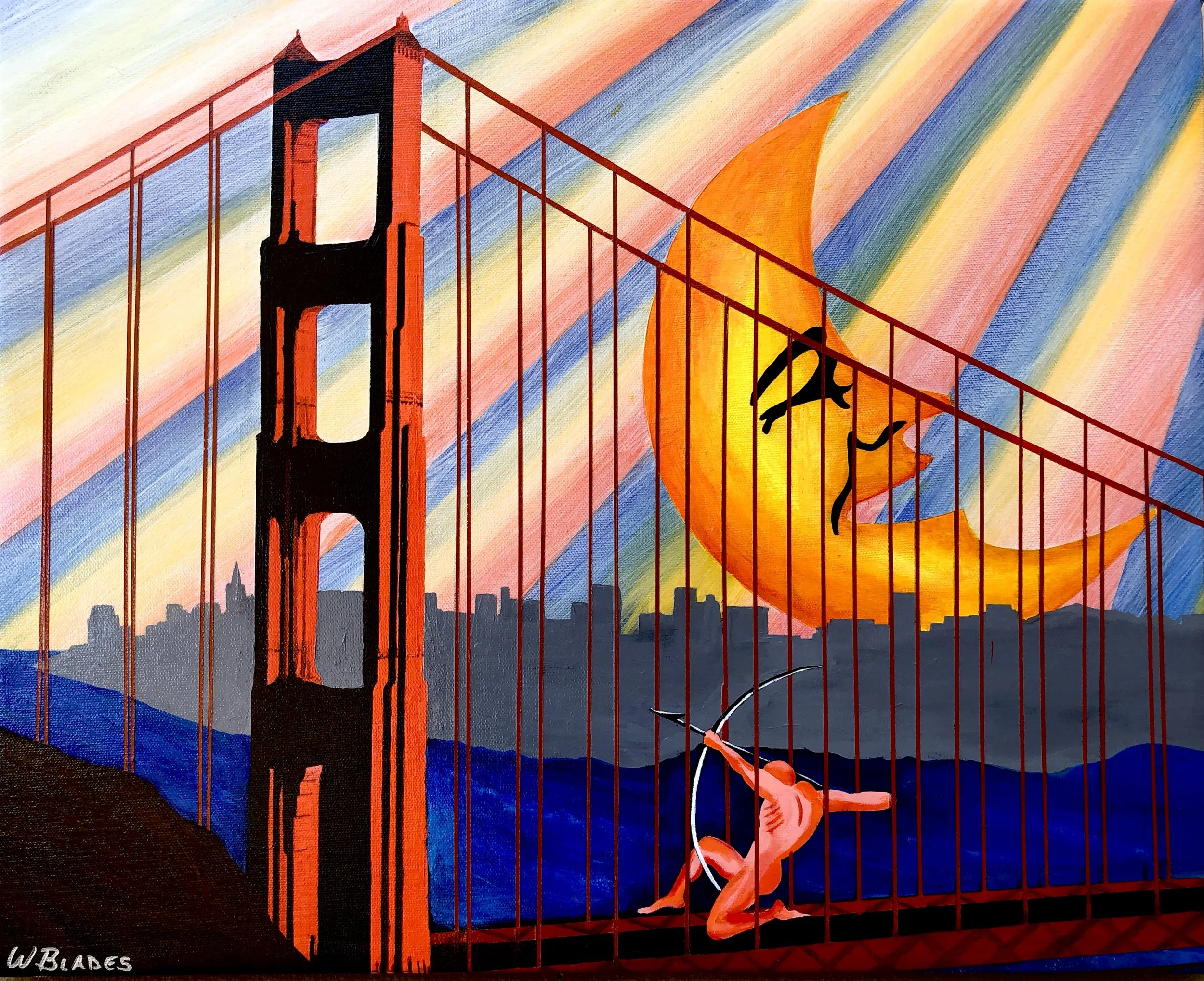 Golden Gate Archer. Acrylic on canvas, 16 x 20 inches.