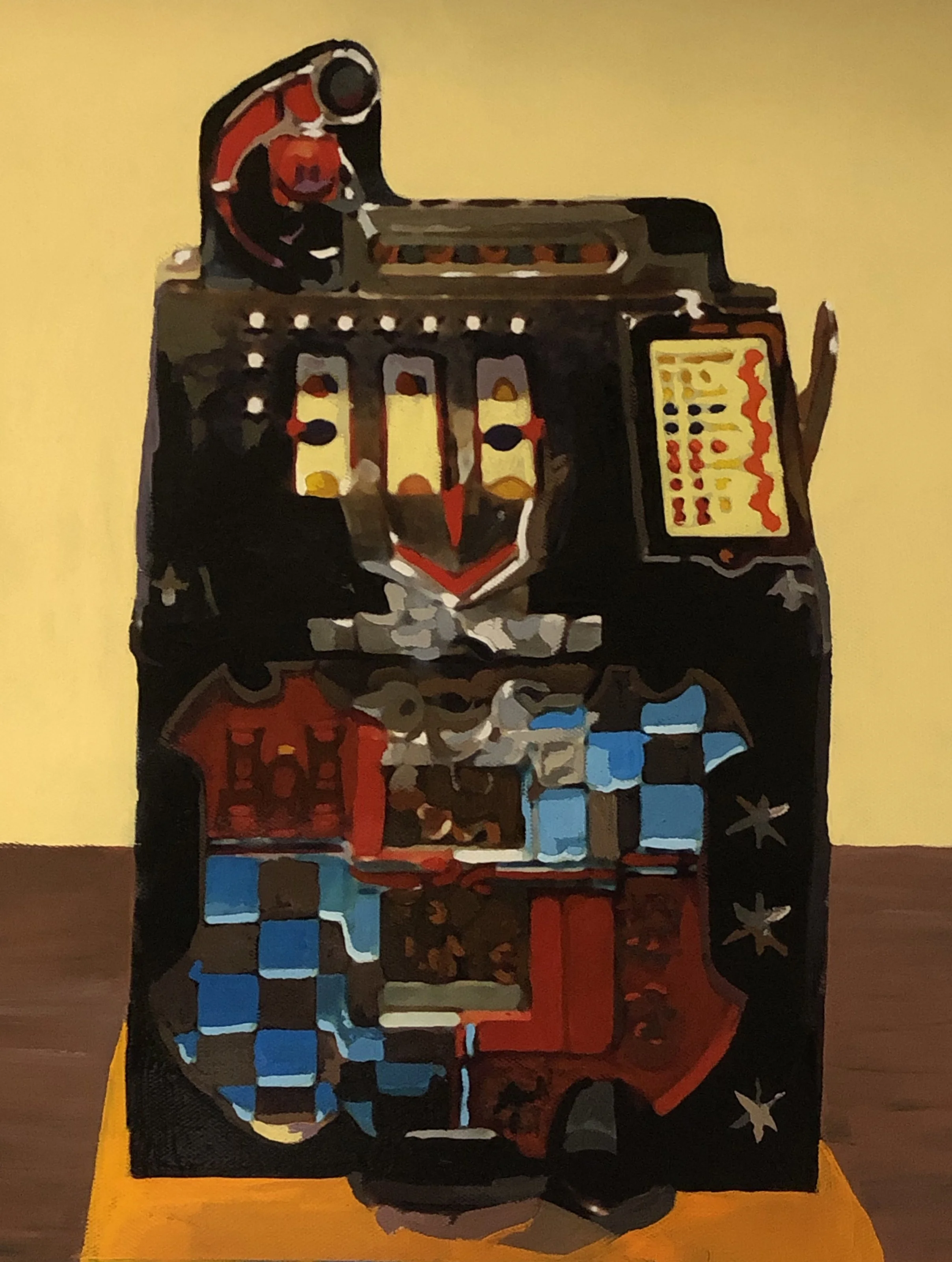 Mills Slot Machine. Acrylic on canvas, 11 x 14 inches.