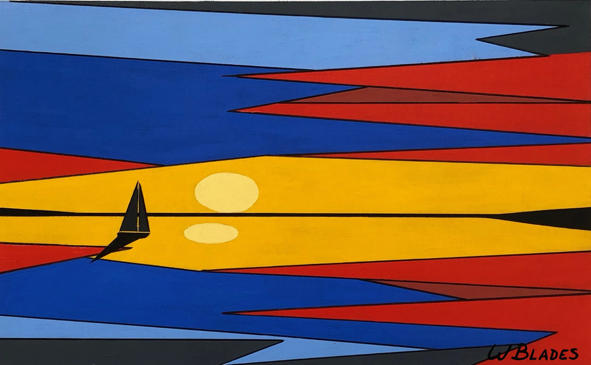 West Coast Sunset. Acrylic on canvas, 10 x 15 inches.