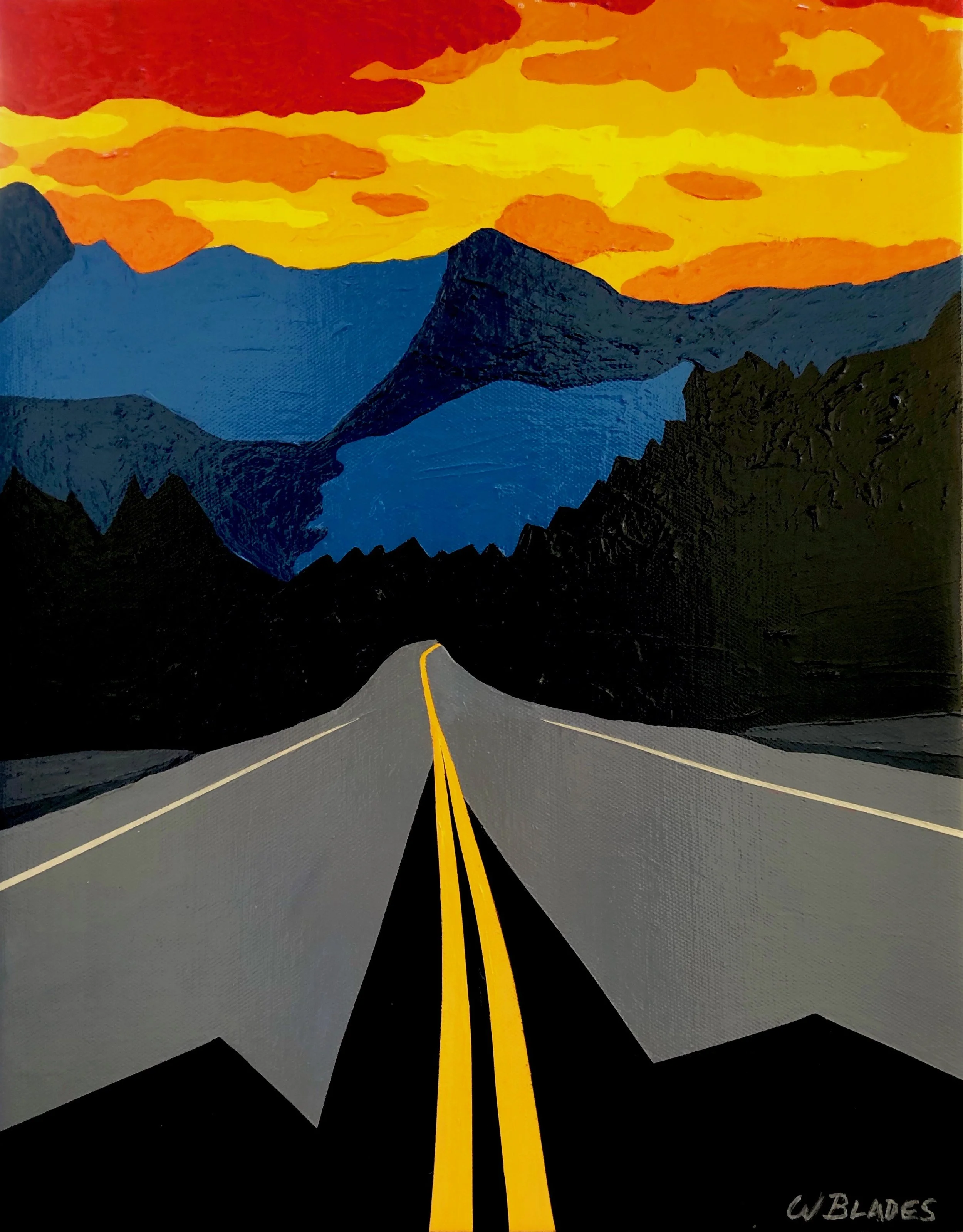 Mountain Road. Acrylic on canvas, 8 x 10 inches.