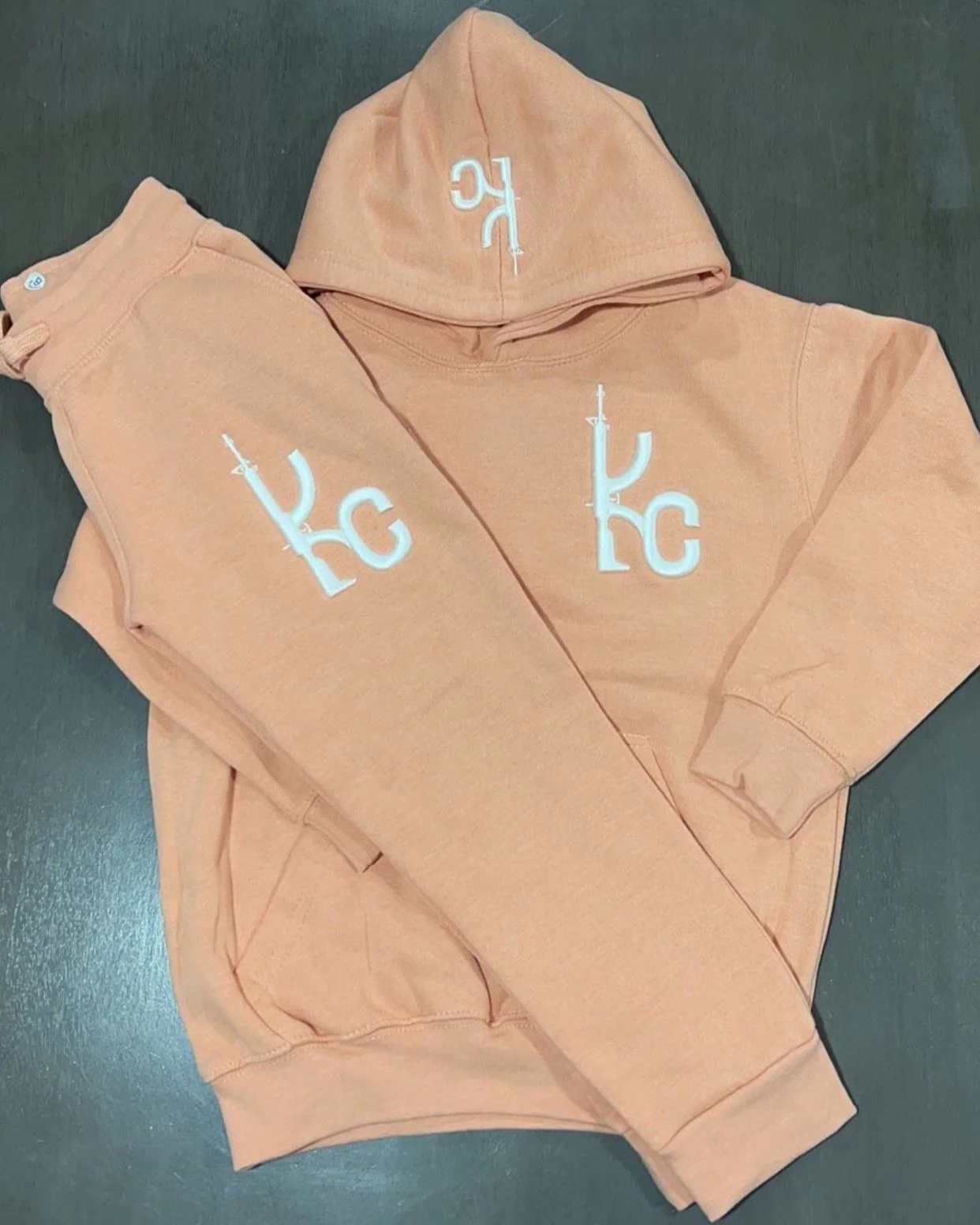 Peach Hoodie Sweat suit