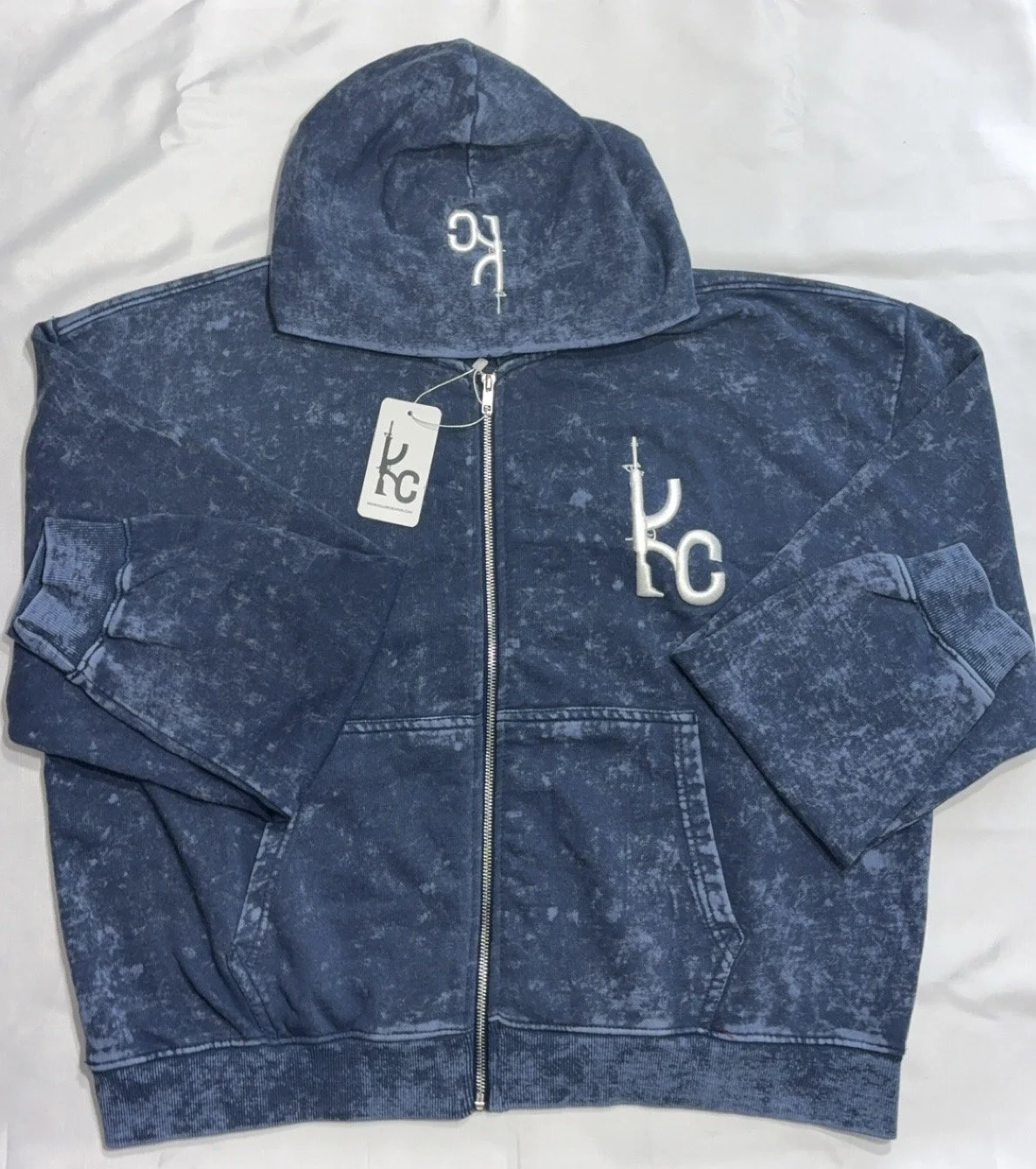 KC acid wash crop hoodie