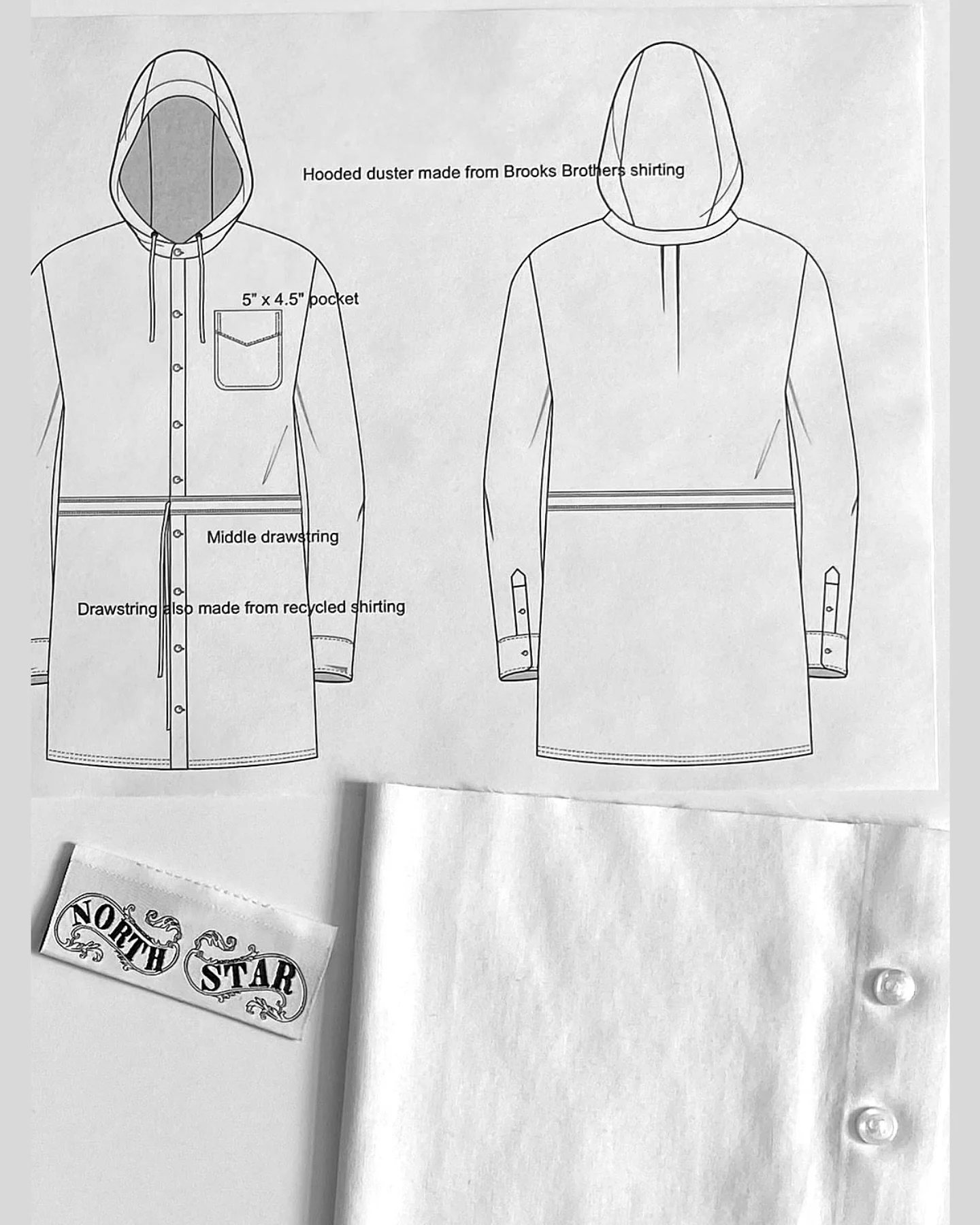 A glimpse into the creative process behind Collection 3, which was crafted entirely from secondhand Brooks Brothers shirting.