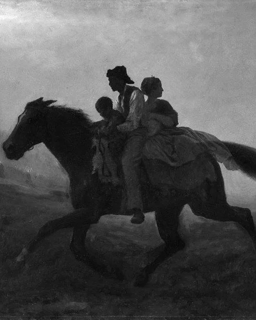 I keep returning to this painting by Eastman Johnson. A family in motion, suspended between danger and possibility. I asked my research assistant Christian Gines to reflect on it. He explores fugitivity, blackness, and what it means to &ldquo;steal o