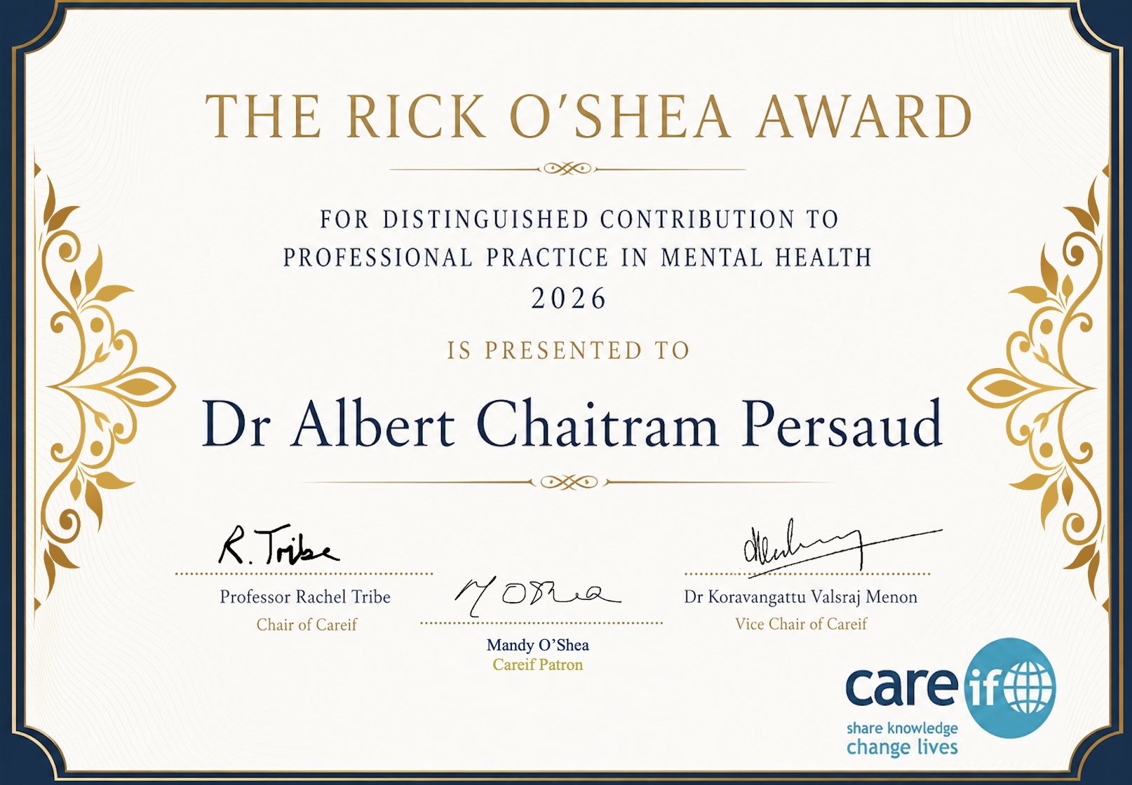 Celebrating Albert Chaitram Persaud – The 2026 Rick O’Shea Award