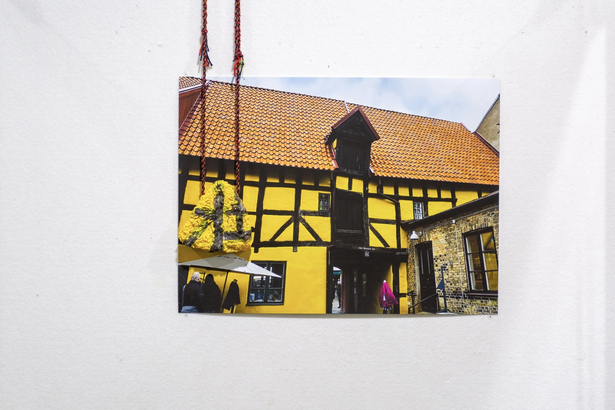  Malmö, Sweden, Vivian Qiu, 2023, rice, embroidery floss, paint, vinyl print.