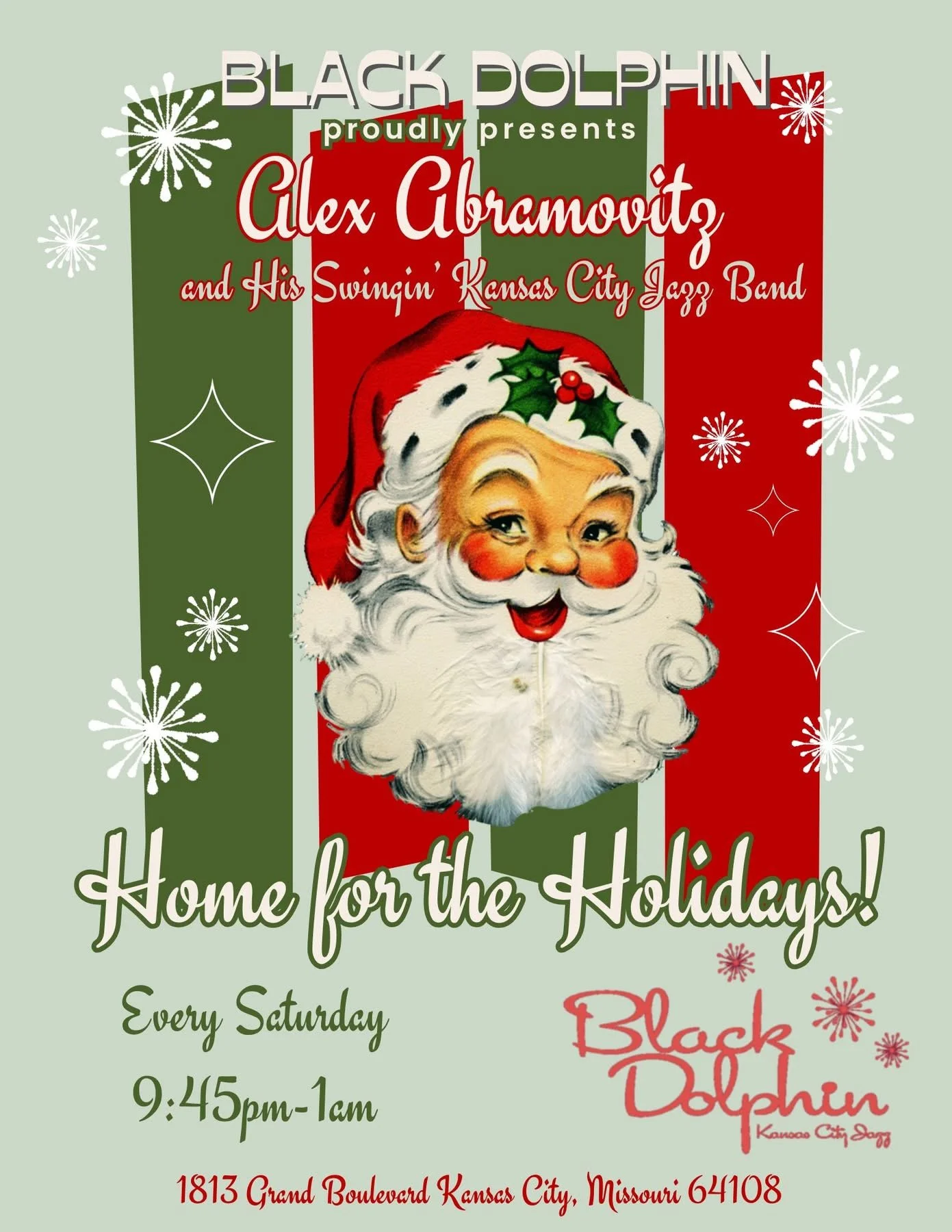 Home For the Holidays @ Black Dolphin w/ Alex Abramovitz &amp; his Swing’n Kansas City Jazz Band