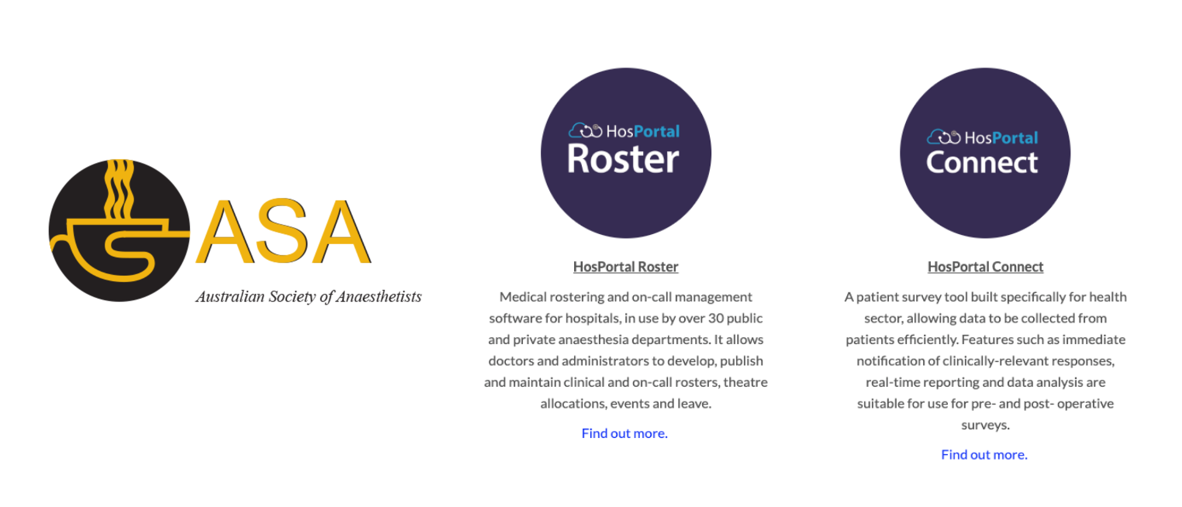 Connect patient survey software at Australian Society of Anaesthetists