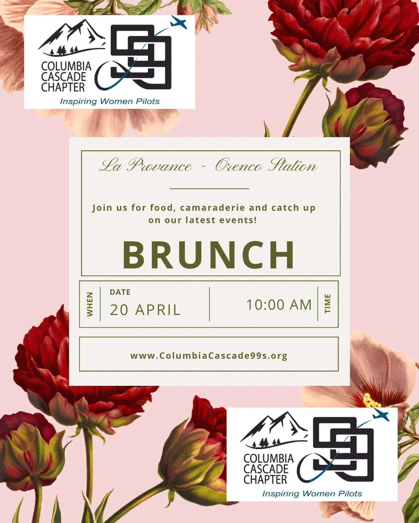 Join us for BRUNCH! Monday, April 20th at 10 am at La Provence!