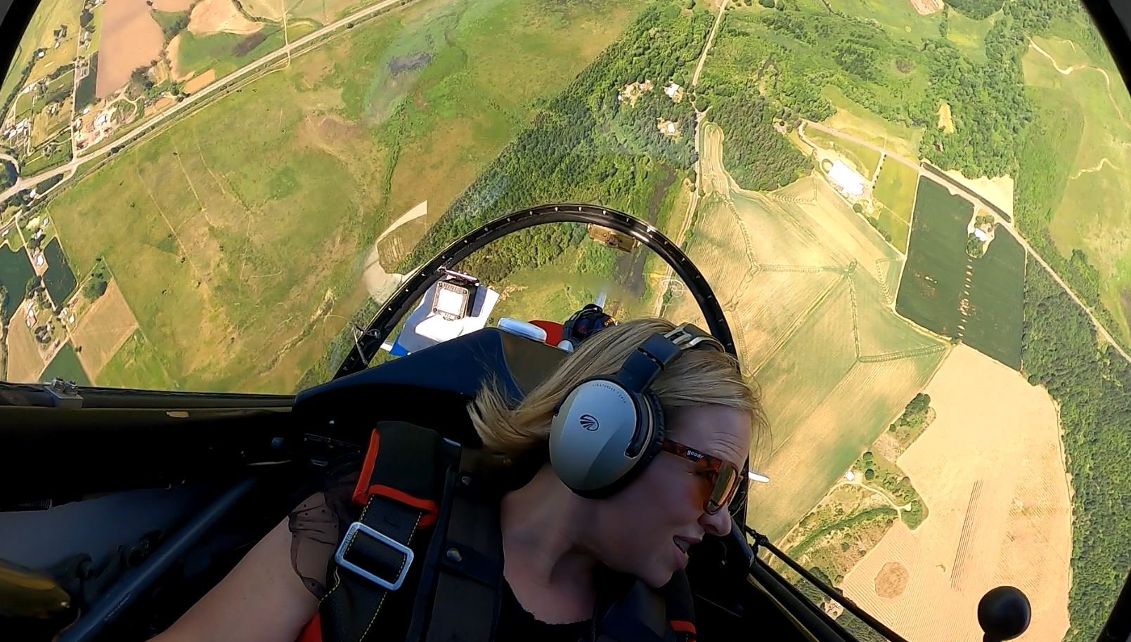Our very own Natasha flying aerobatics!