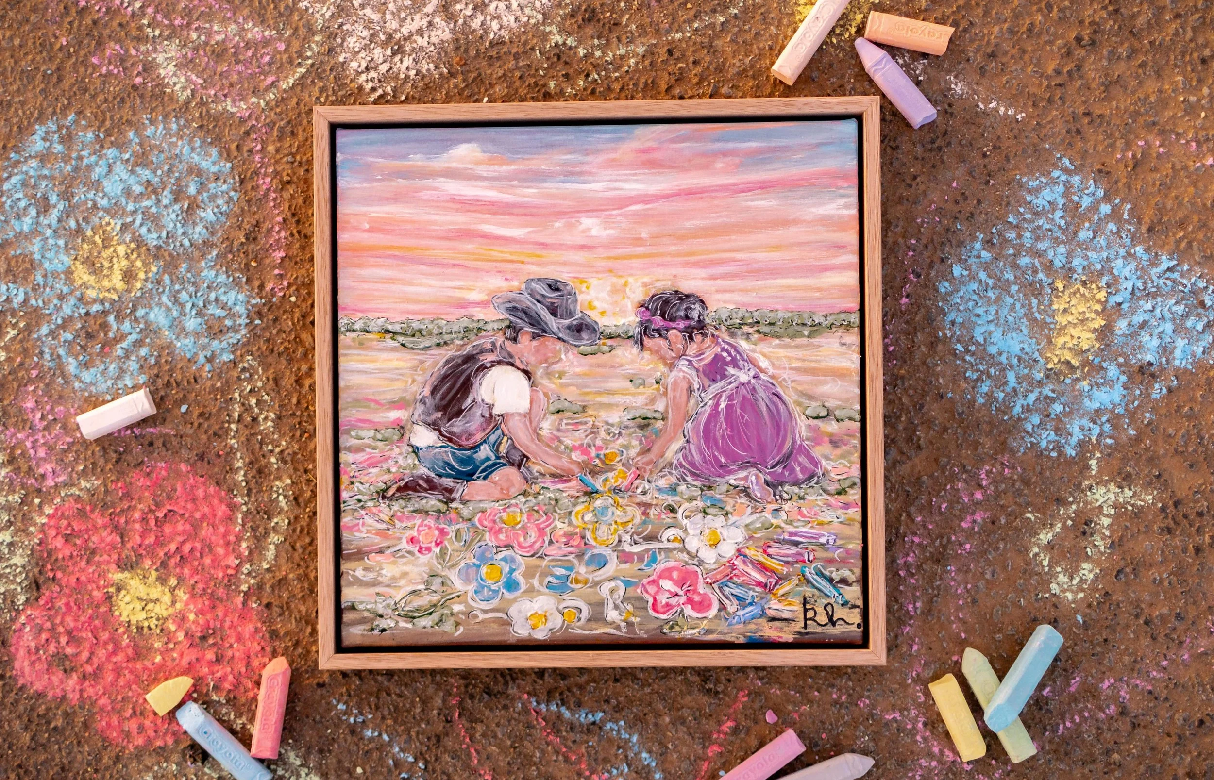 Sunset Chalk Art
