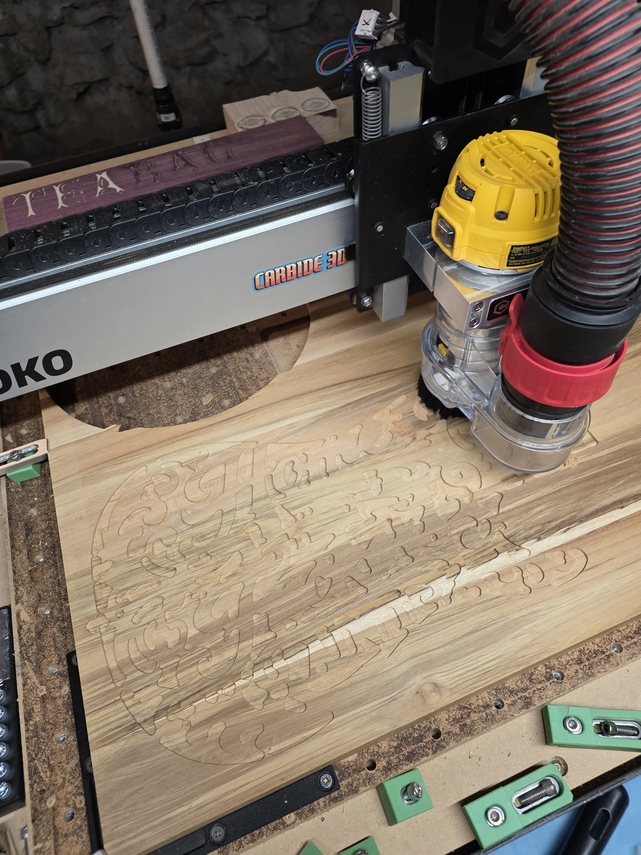 CNC machine carving serving board design