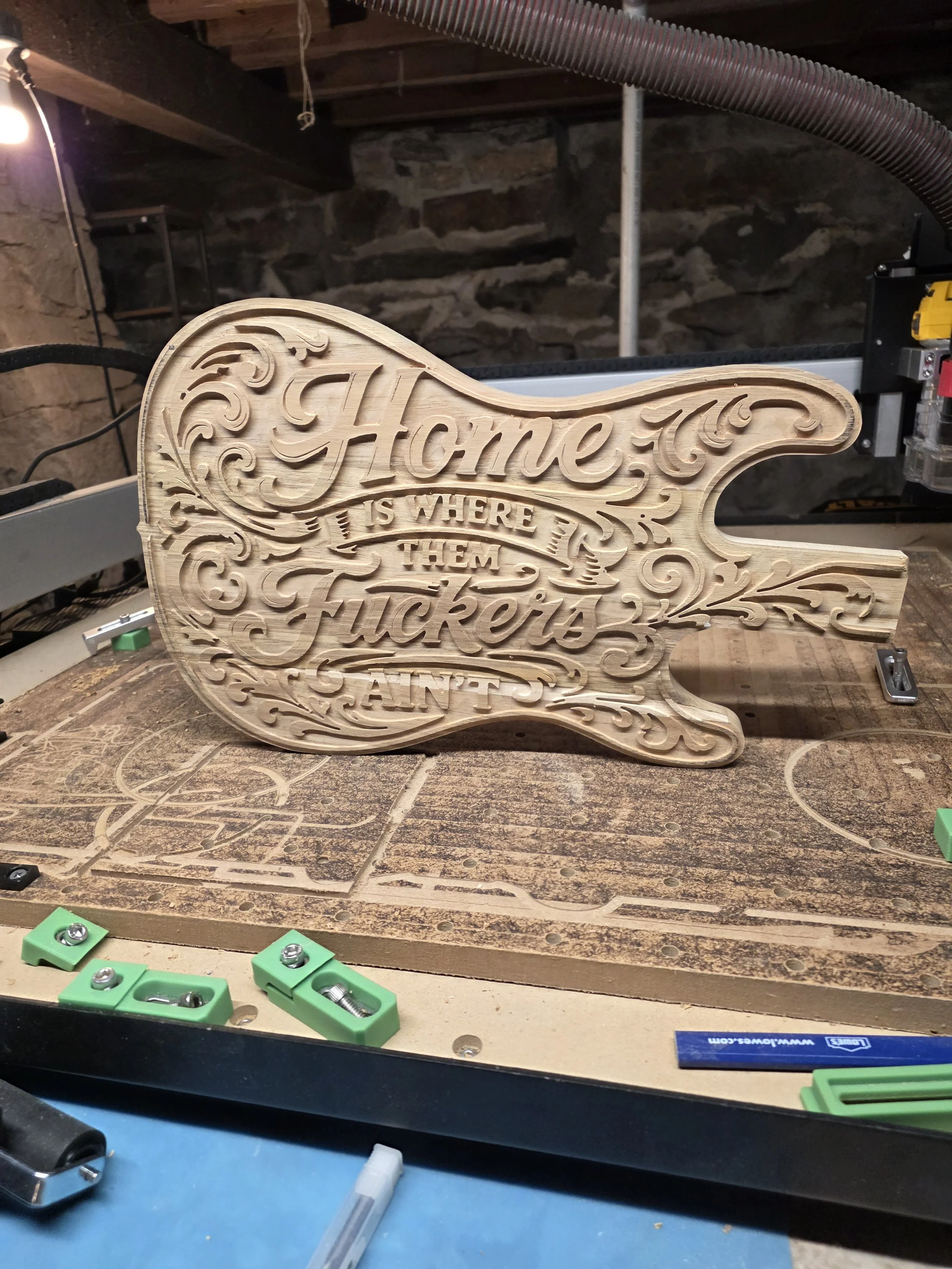 Raw wood carving before finishing process