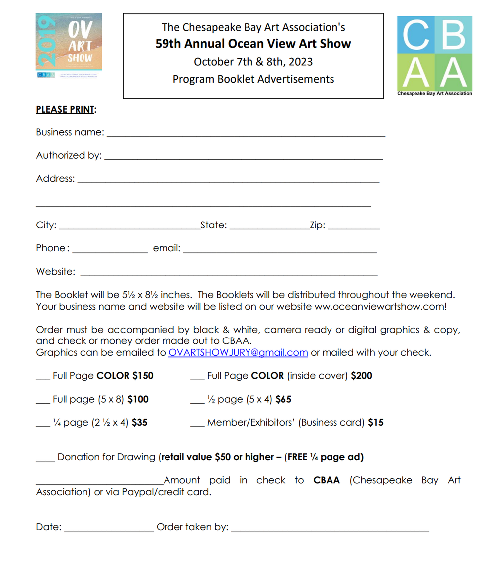 Oceanview Art Show 2023 — Chesapeake Bay Art Association
