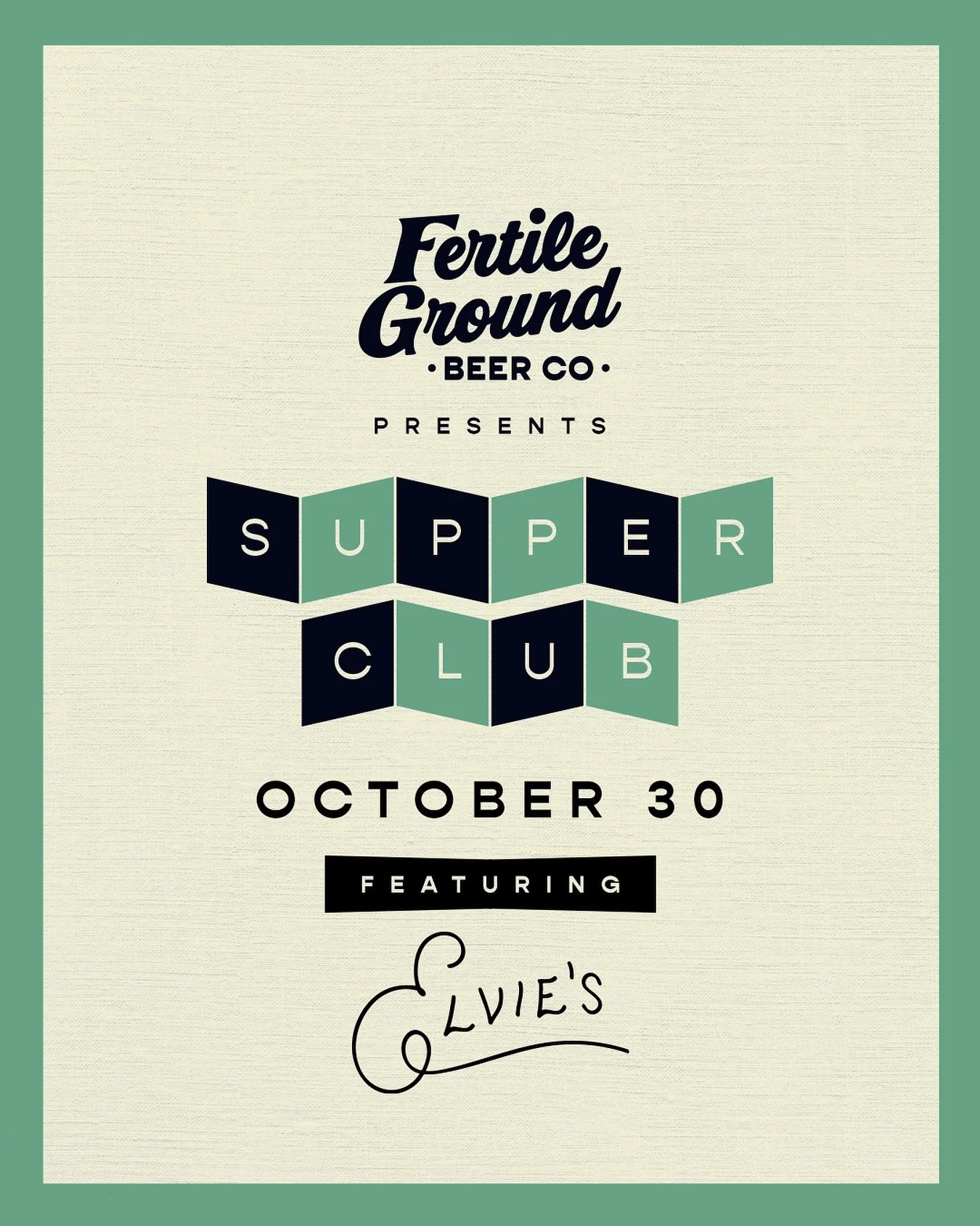 🍻 Join us for Fertile Ground&rsquo;s FIRST Supper Club! 🍽️ We&rsquo;re teaming up with Elvie&rsquo;s for an exclusive, ticketed dinner on Thursday, October 30th at our private event space inside Cultivate Coffee &mdash; located right across from ou