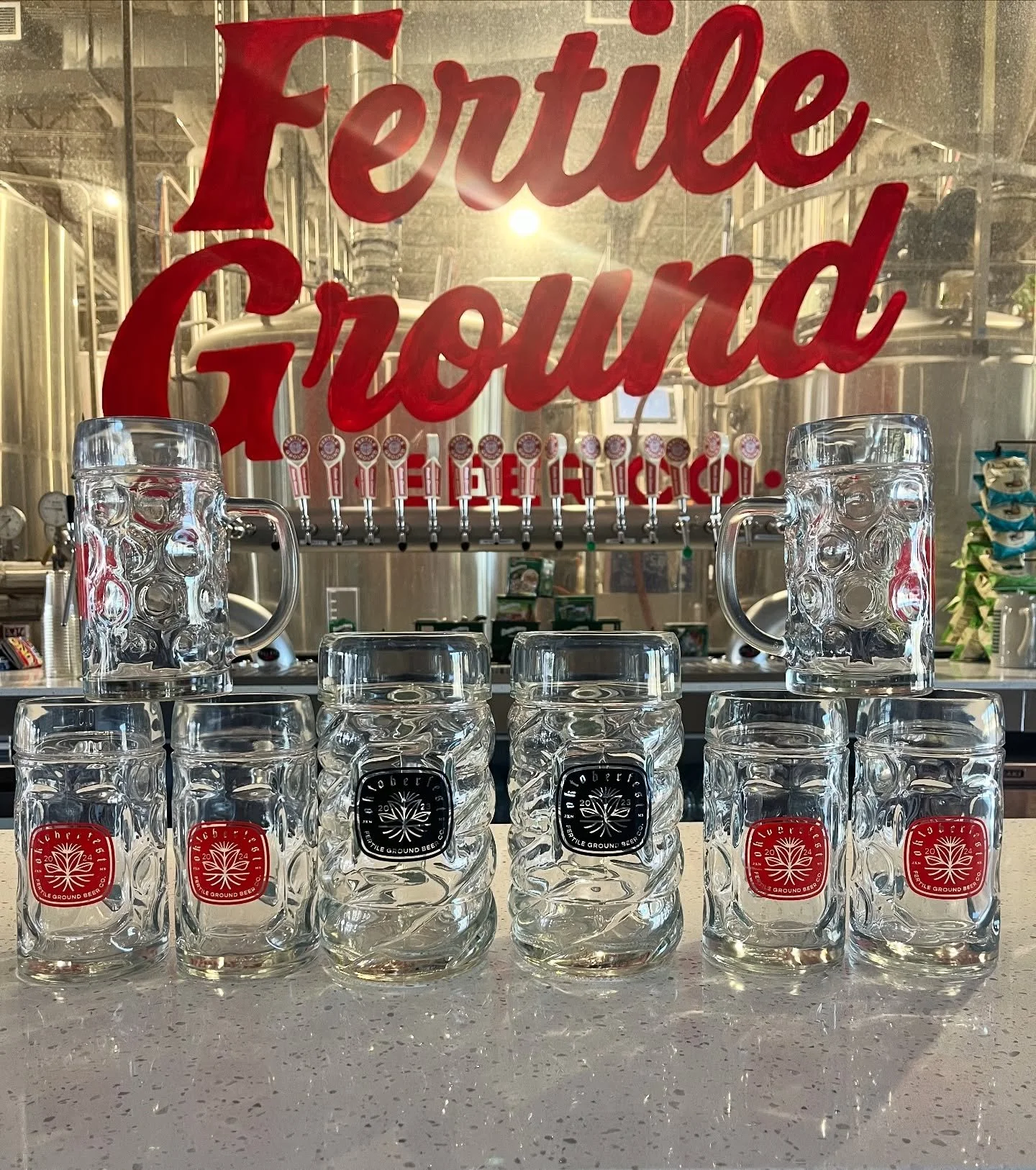 🚨GIVEAWAY!!🚨 We found some old Oktoberfest steins and need them gone! The first 8 people that come to the taproom today and buy either an Oktoberfest M&auml;rzen, Smoked M&auml;rzen, or Festbier get one of these steins free!! Be sure to ask for the