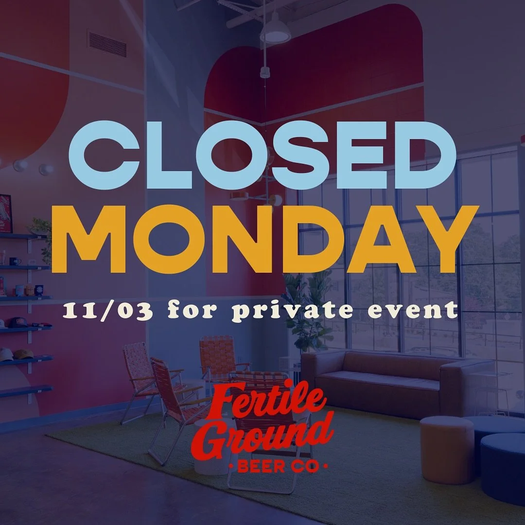 🚨Heads up! We&rsquo;re closed today for a private event! We&rsquo;ll be back to regular hours Tuesday.

If you&rsquo;re interested in renting our private space inside @cultivatecoffeeproject , our patio, or a full brewery rental, email shannon@ferti