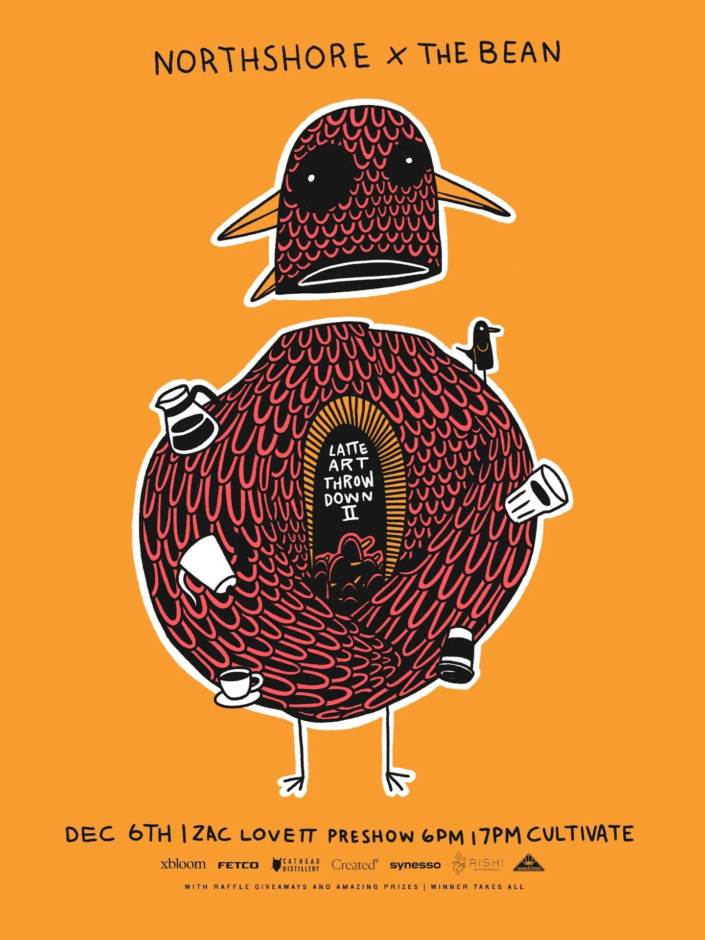 Join us at our coffee shop across the hall @cultivatecoffeeproject for the 2nd Latte Art Throwdown this Saturday at 7pm with a pre-show with Zac Lovett at 6pm! This throwdown features baristas from Cultivate, @northshore_coffee and our good friends a