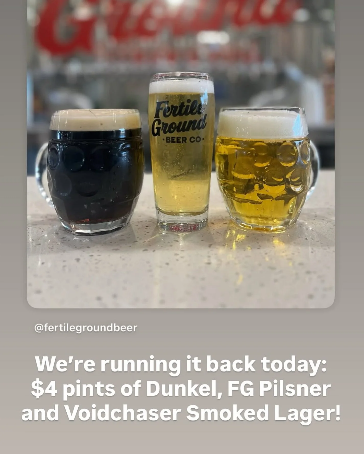 Swing by for $4 pints of these killer beers! Every day is a good day for beer at your local brewery, but even better with $4 pints!🍻 Cheers!
