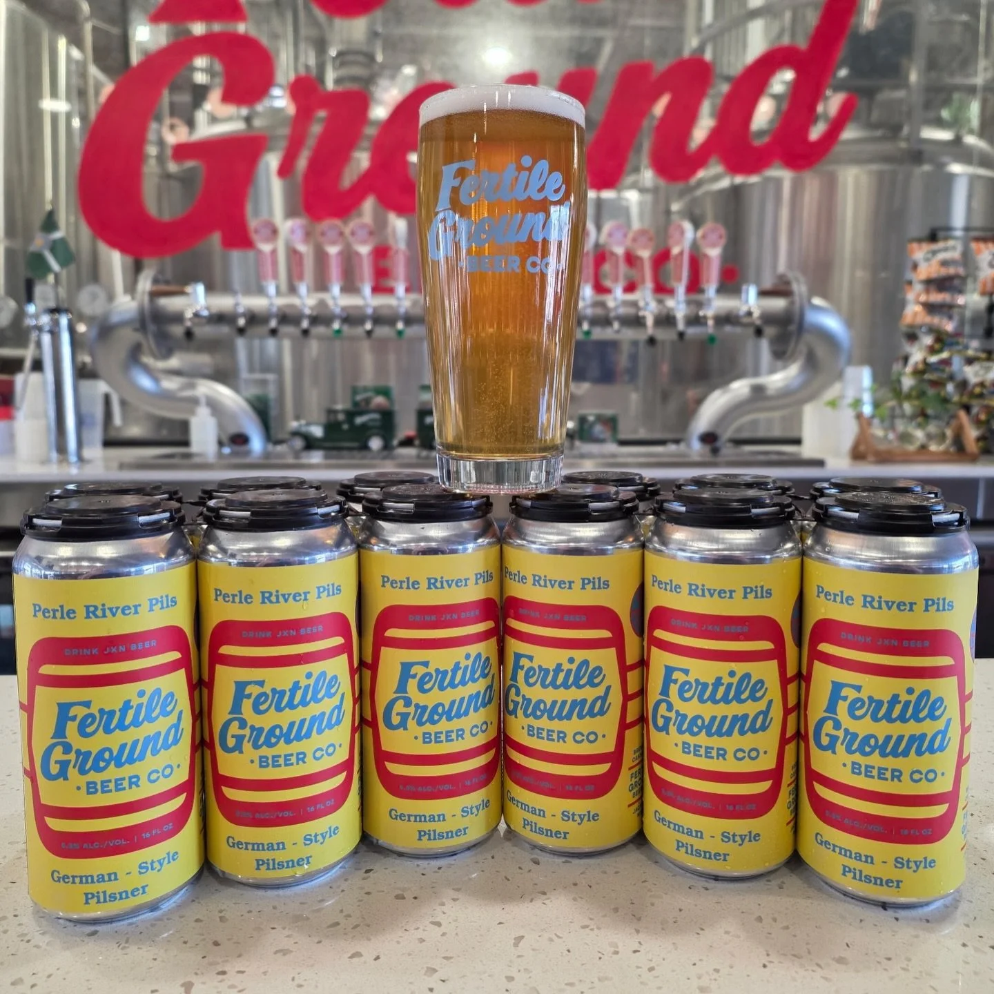 📣NEW BEER ALERT!🚨 Perle River Pils, a German-style Pilsner made with Perle hops, is now on draft and in 6-packs to-go!

Y&rsquo;all know we love keeping a solid rotation of crispy beers, so come try the latest addition and tell us what you think! I