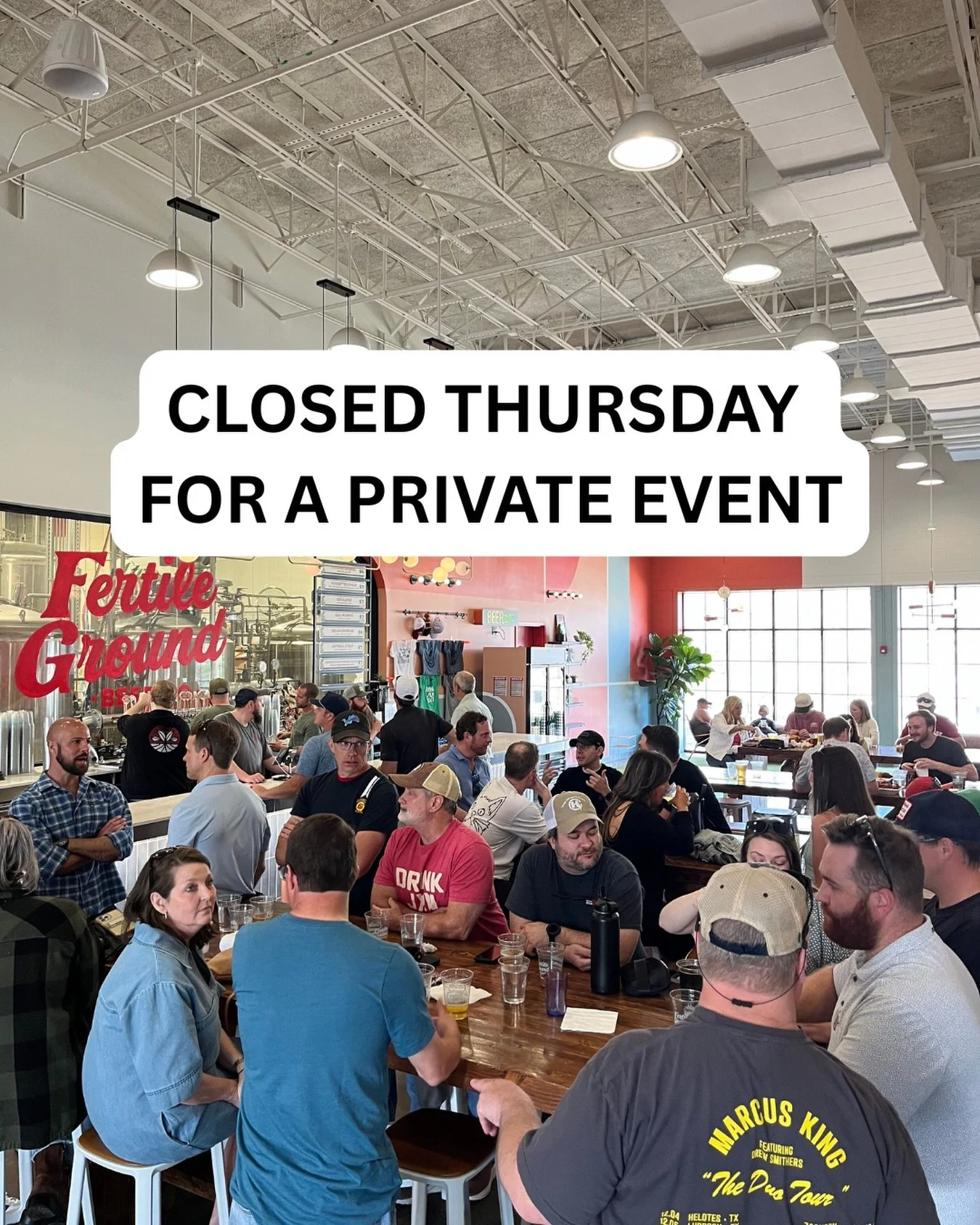 We&rsquo;ll be closed all day this Thursday for a private event. Someone rented the whole place out but we&rsquo;ll be back open at 1pm Friday!