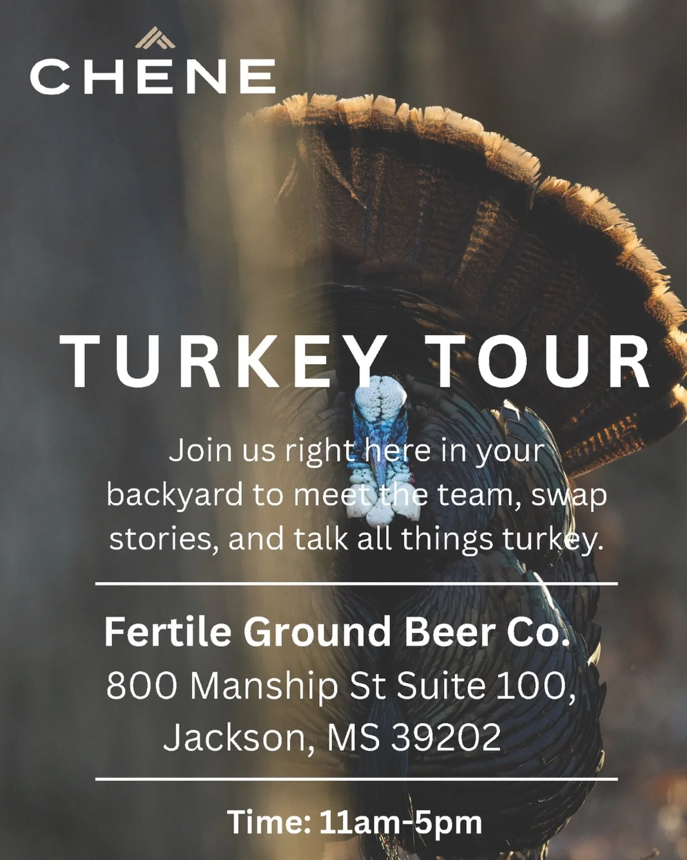 @chenegear will be at the brewery this Saturday from 11-5 for a pop-up shop! Come meet their team, talk turkey and gear, and stick around for our crawfish boil! 

Doors open at 11.
Crawfish available for purchase from @mudbugs047 from 12-4.
Live musi