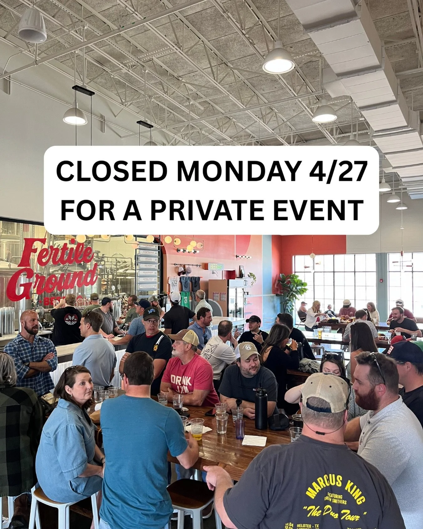 We&rsquo;re closed today (Monday 4/27) for a private event. We&rsquo;ll be open regular hours Tuesday, come watch the @hailstatebb v @olemissbsb game and the @southernmissbsb game Tuesday night in the taproom!

Interested in hosting a private event o