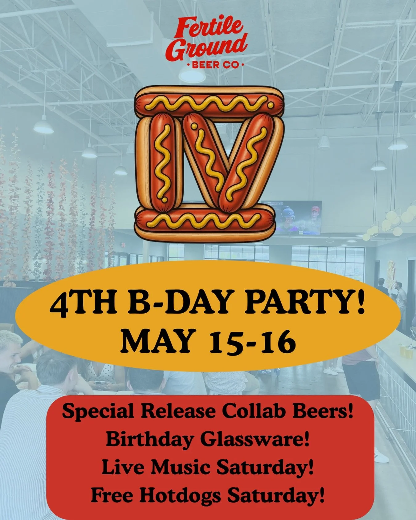 Well we&rsquo;re turning 4 in a couple of weeks and we want to celebrate with you! You&rsquo;re officially invited to our 4th birthday party happening May 15-16!

We&rsquo;re dropping 3 special beers just for the occasion:
🎉Party Pils, New Zealand-s