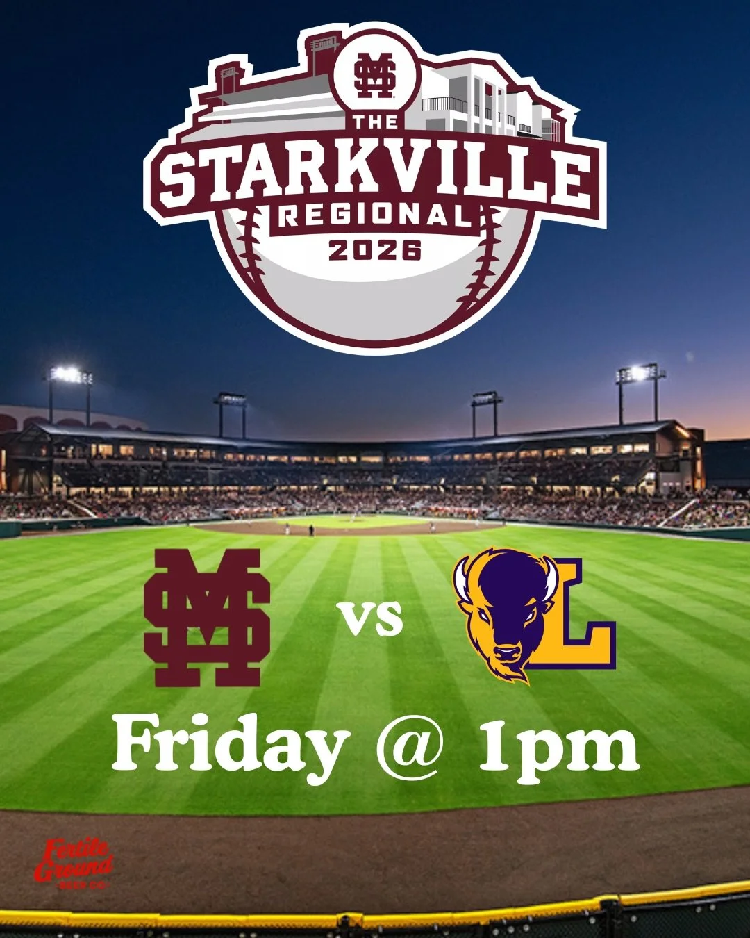 Come watch all of the regional baseball tournament games this weekend in the taproom! @hailstatebb and @southernmissbsb both play at 1pm Friday, then it&rsquo;s @olemissbsb at 8pm!

Plus we&rsquo;ll have live music in the taproom starting at 6:30!
