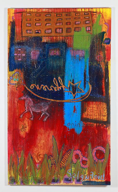 Unintended Consequences
2009, acrylic, collage, oil stick, on canvas, 182.88 x 106.68 cm (72 x 42 in)