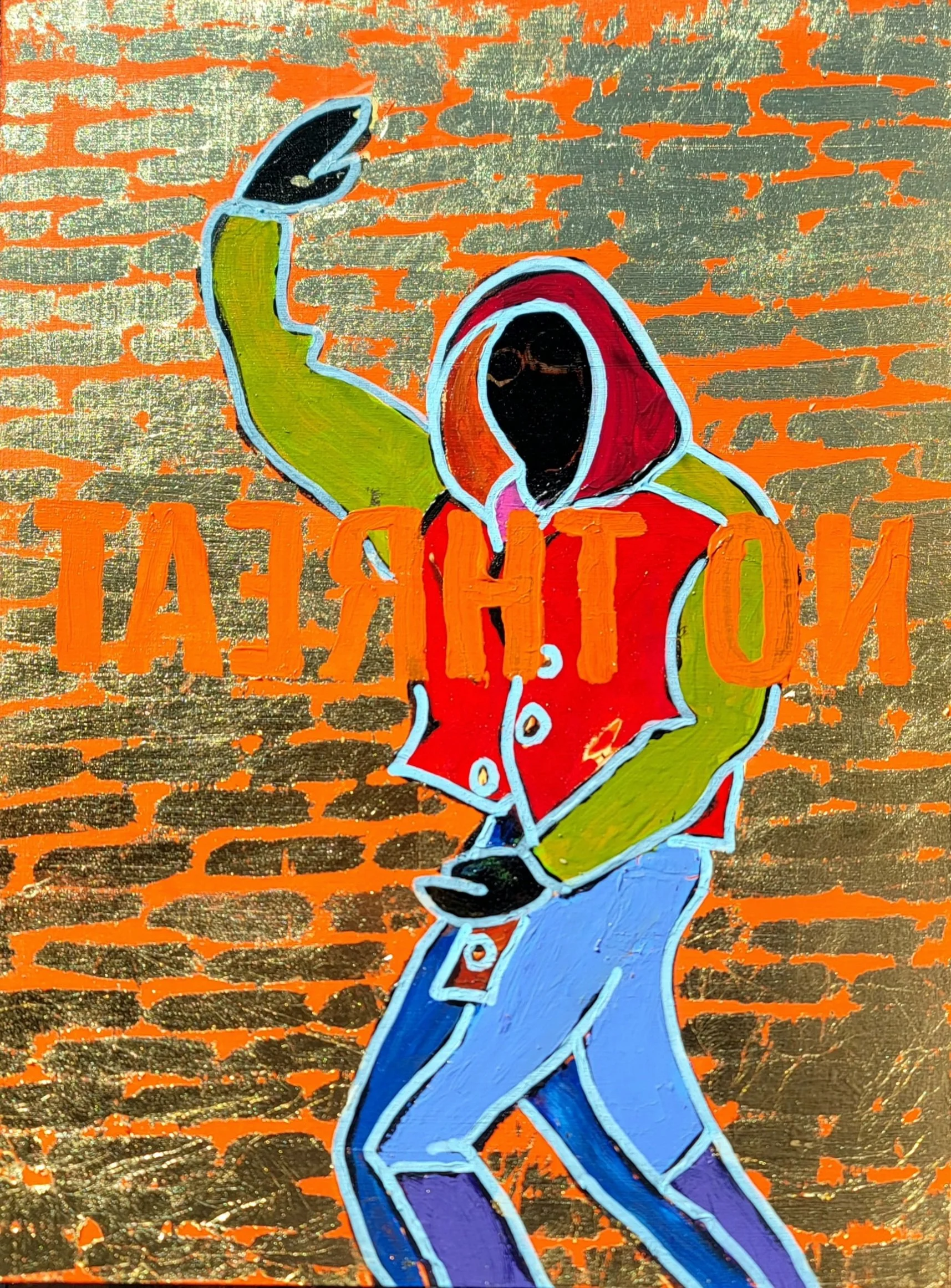 Expressionism Copied, 2024 
acrylic and copper leaf on archival birchwood panel 
40.64 x 30.48 cm | 16 x 12 in