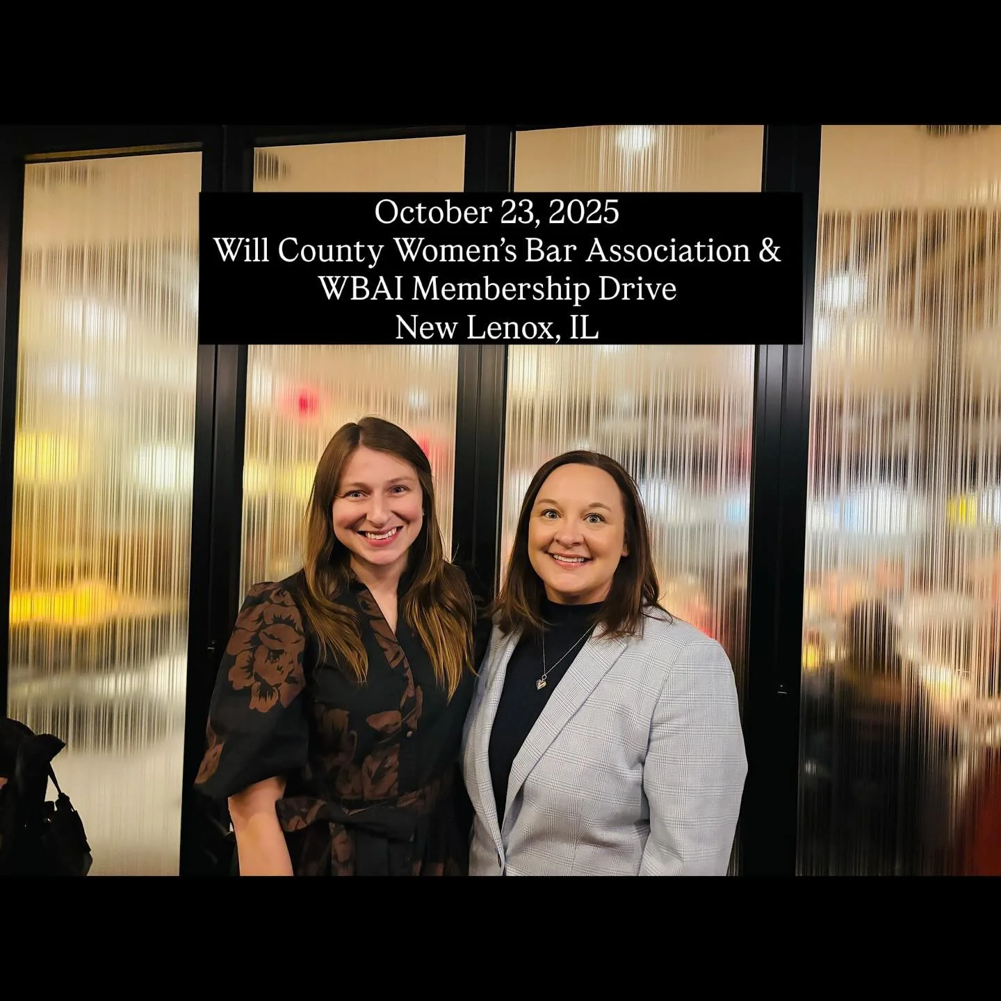 10.23.2025 A lovely evening with the Will County Women&rsquo;s Bar Association and Women&rsquo;s Bar Association of Illinois @wbaillinois in New Lenox, IL. #Illinoislawyers