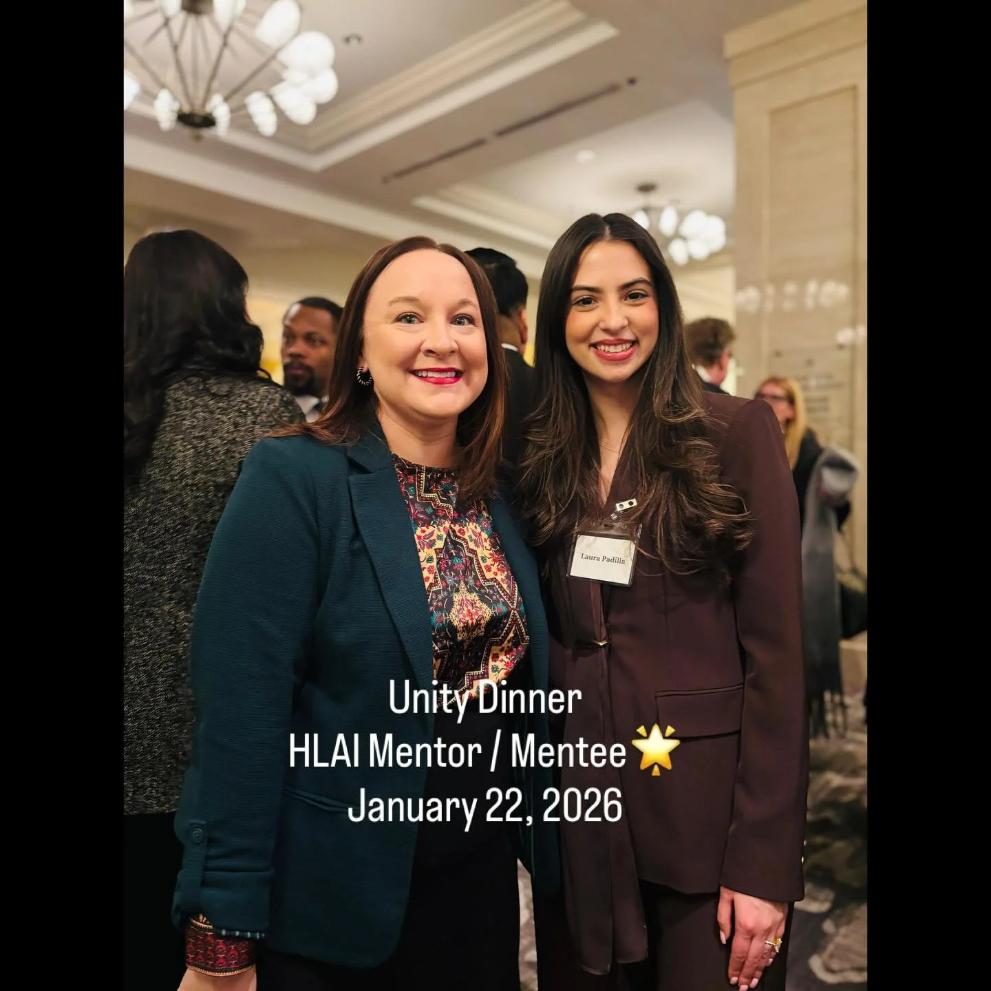 1.22.2026 Celebrating my HLAI @hispaniclawyersillinois  mentee Laura Padilla @laurapadilla at the Unity Dinner. 

Laura is a third-year law student at Loyola University Chicago School of Law @loyola_law_chicago. Congrats to Laura and the 27 Diversity