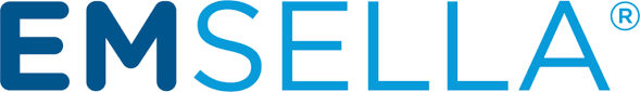 EMSELLA logo in blue.