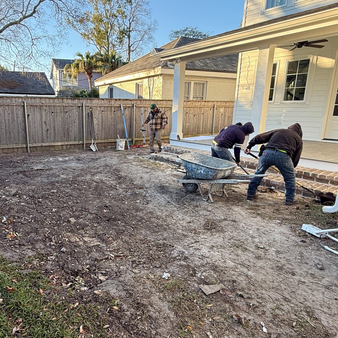 Progress in motion. This terrace and fireplace are coming together and we're already dreaming about lighting the first fire and warming up out here. Final photos coming soon!