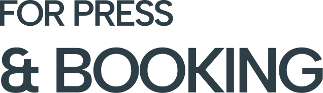 Close-up of a sign that reads 'For Press & Booking' in large letters.