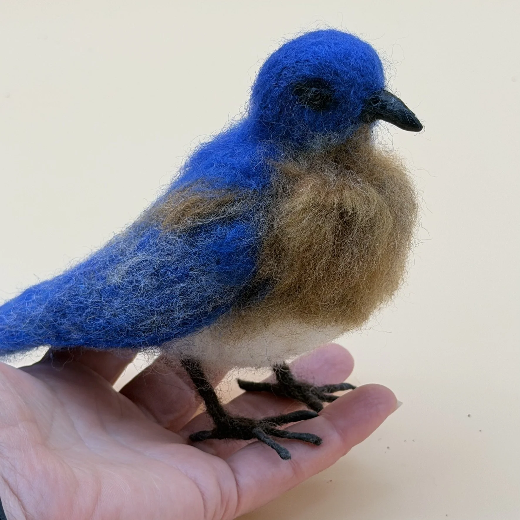 needle felted blue bird