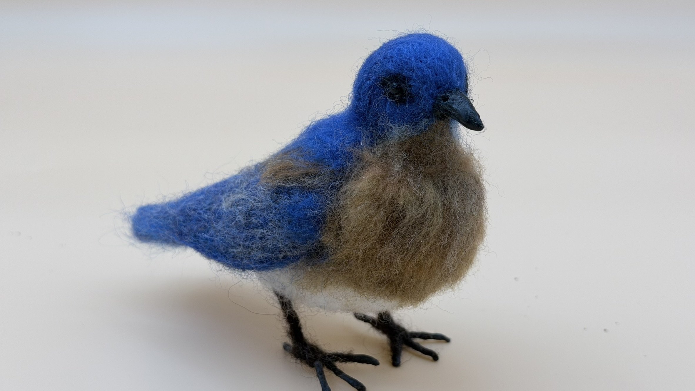 Needle felted blue bird