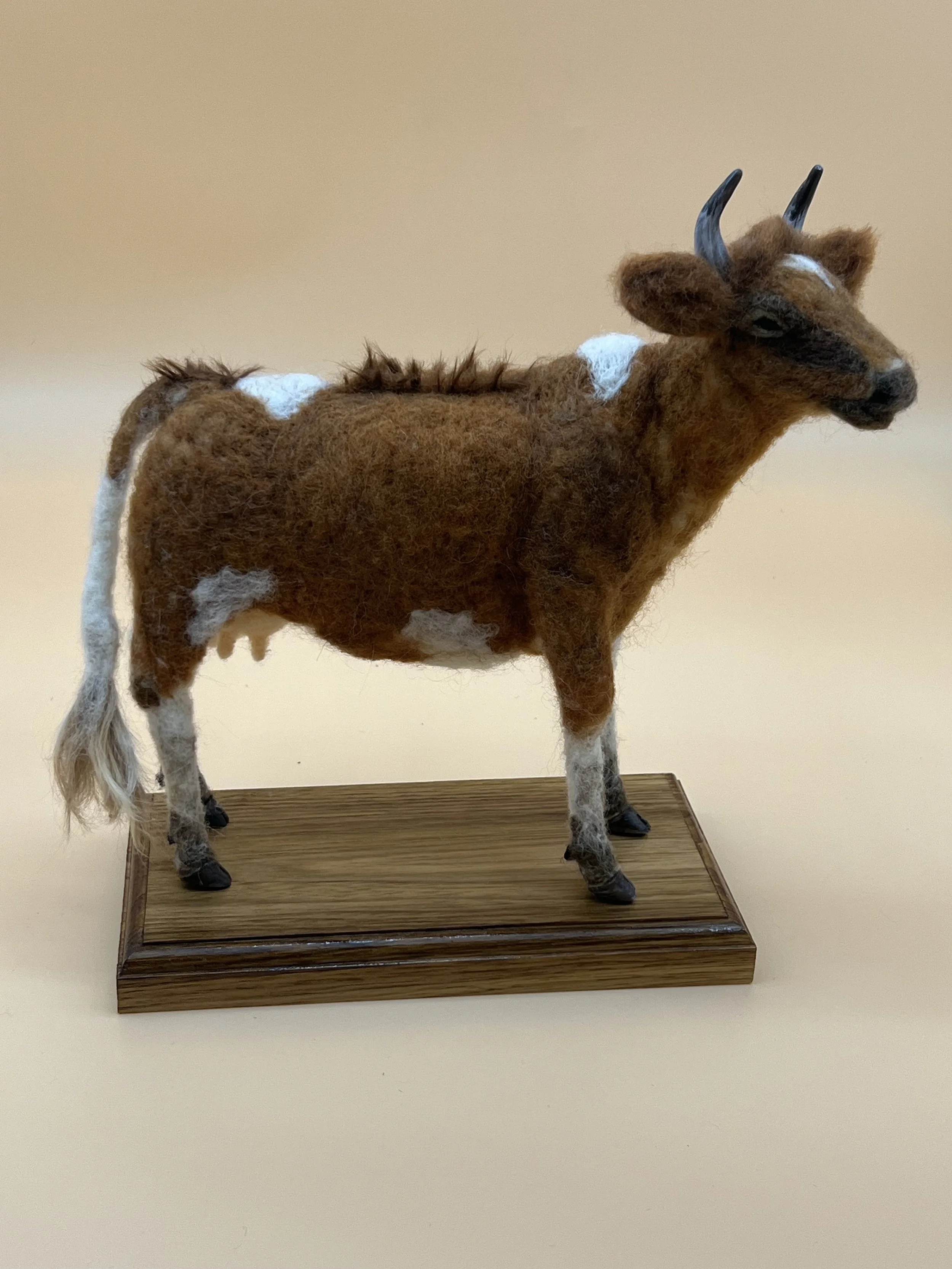 needle felted jersey cow