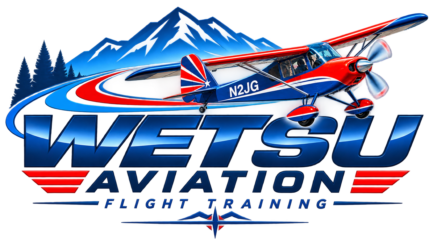 WETSU Aviation logo with Super Decathlon N2JG and Colorado mountains