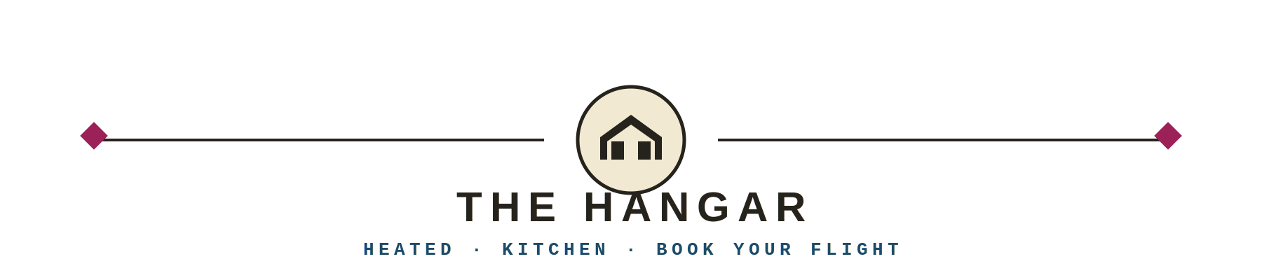 WETSU Aviation "The Hangar" section divider with hangar icon