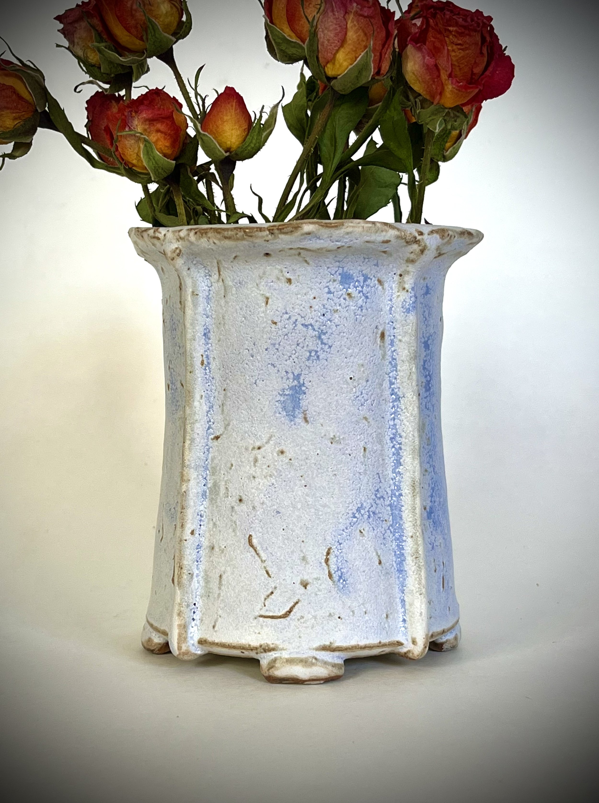 Blue textured vase
