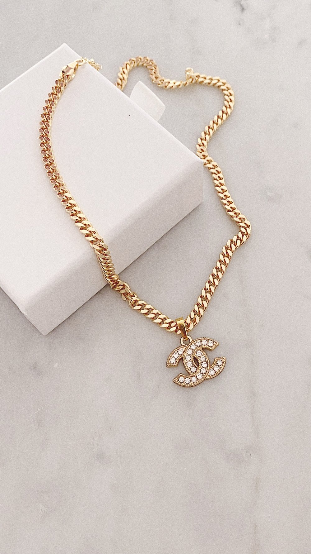 Chanel CC Coin Logo Chain Pendant 18K Plated Necklace CC-0819N-0007
