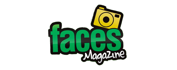 Faces Magazine logo featuring green text and a yellow camera icon.