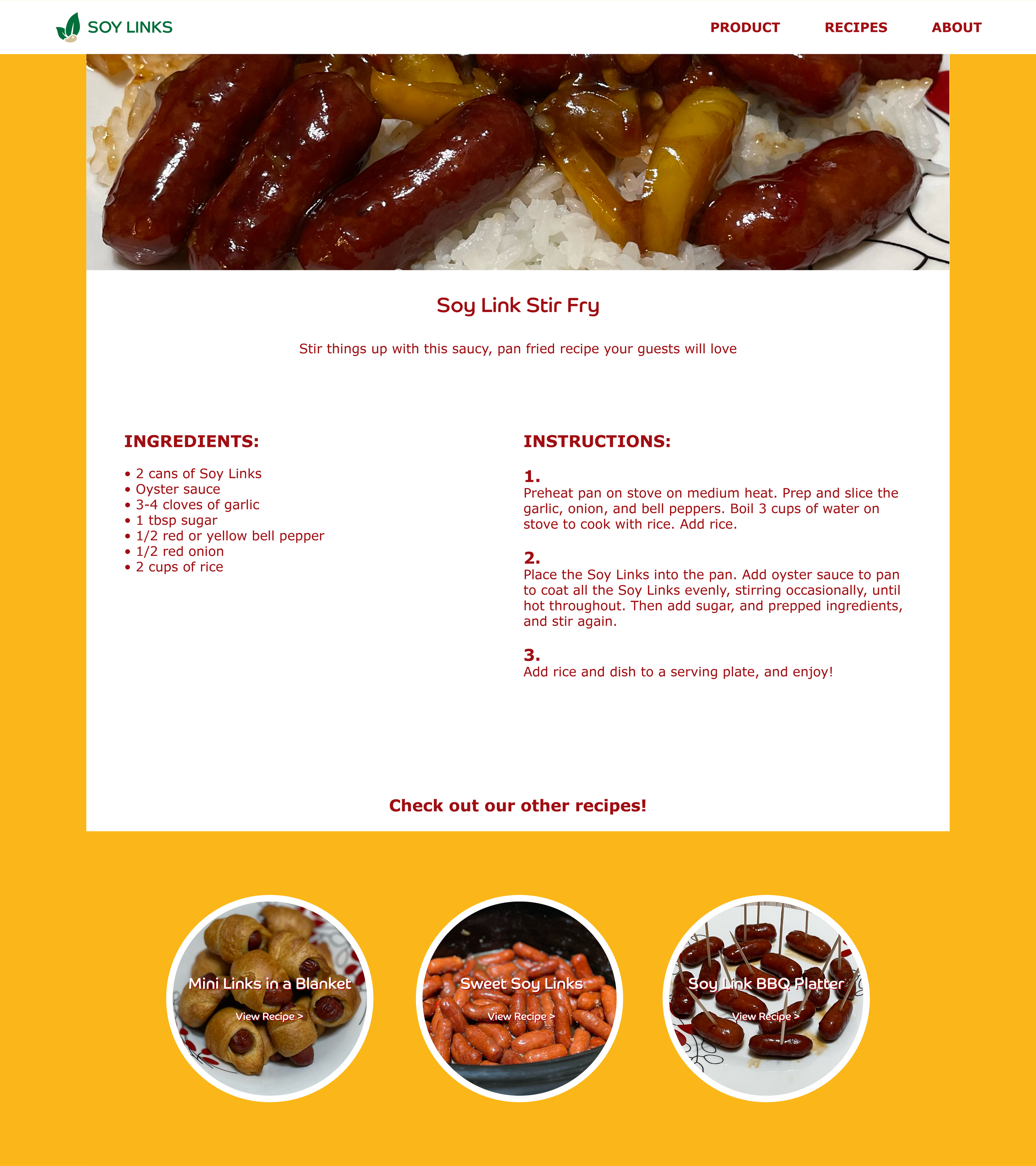 Soy Links - Website (Recipe 1)