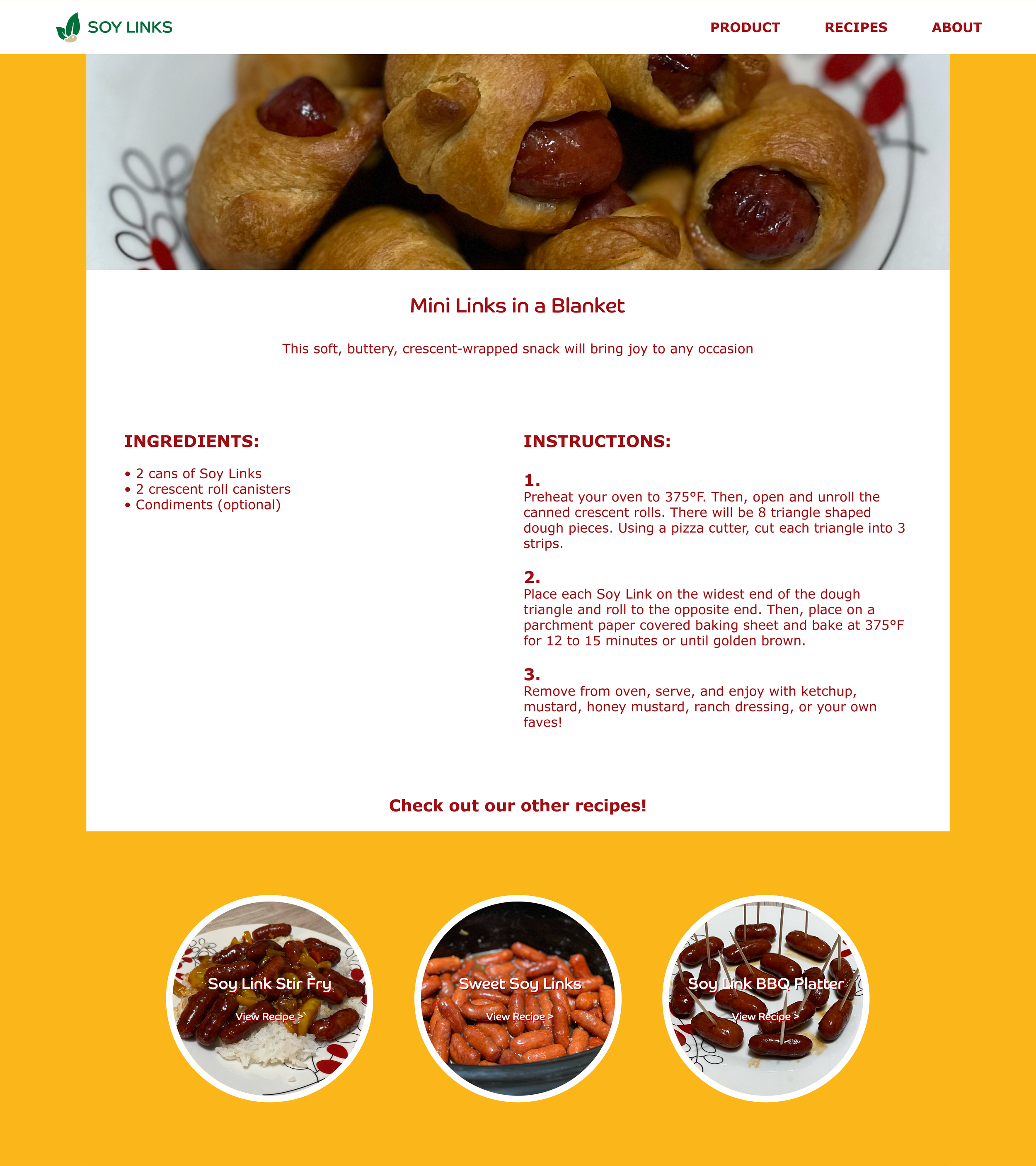 Soy Links - Website (Recipe 2)