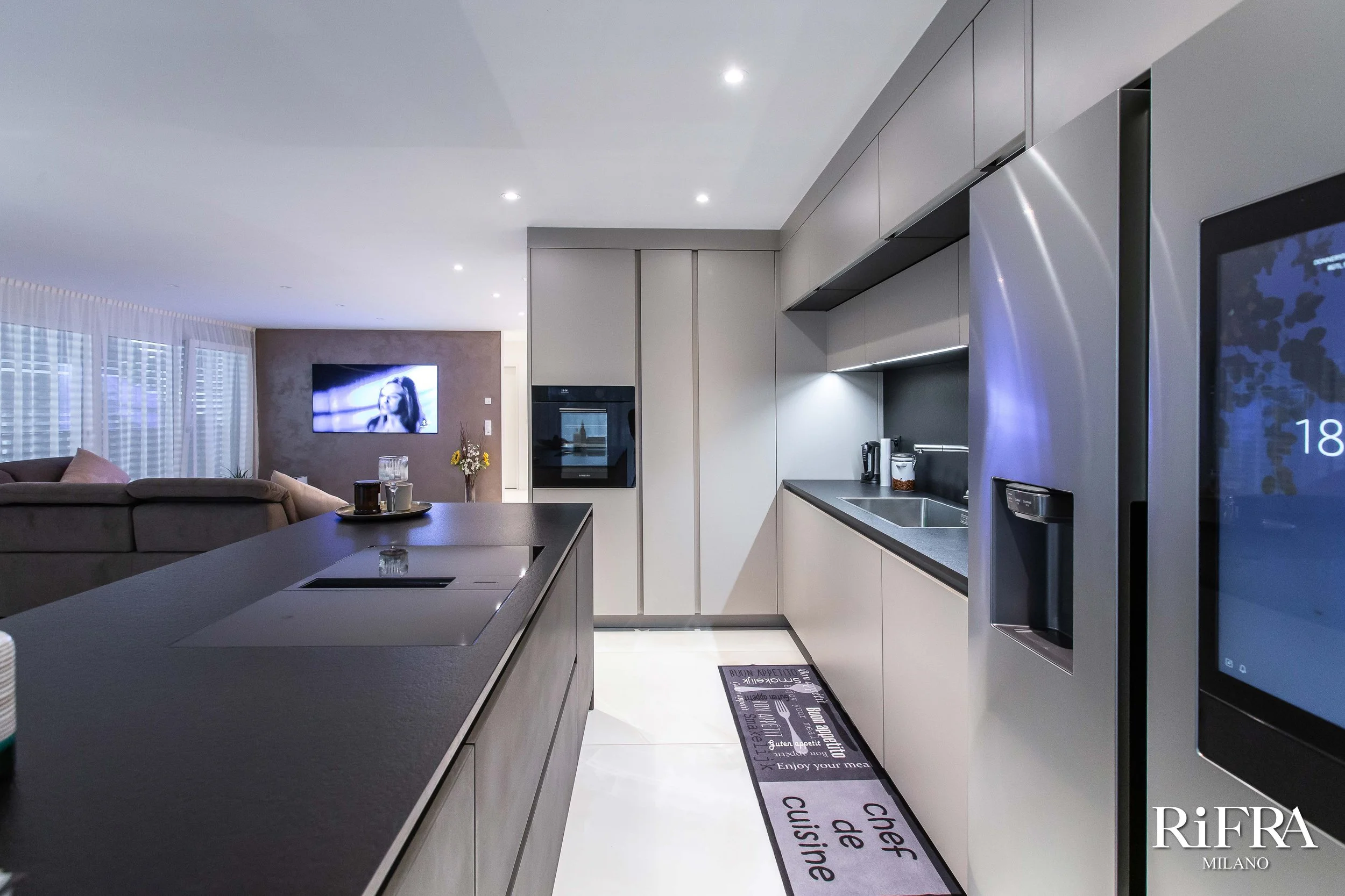 LINE kitchen with island installed in Zurich — RiFRA