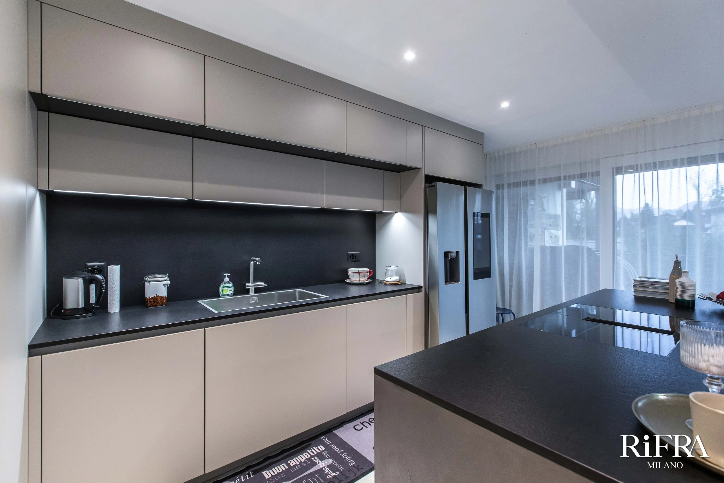 LINE kitchen with island installed in Zurich — RiFRA